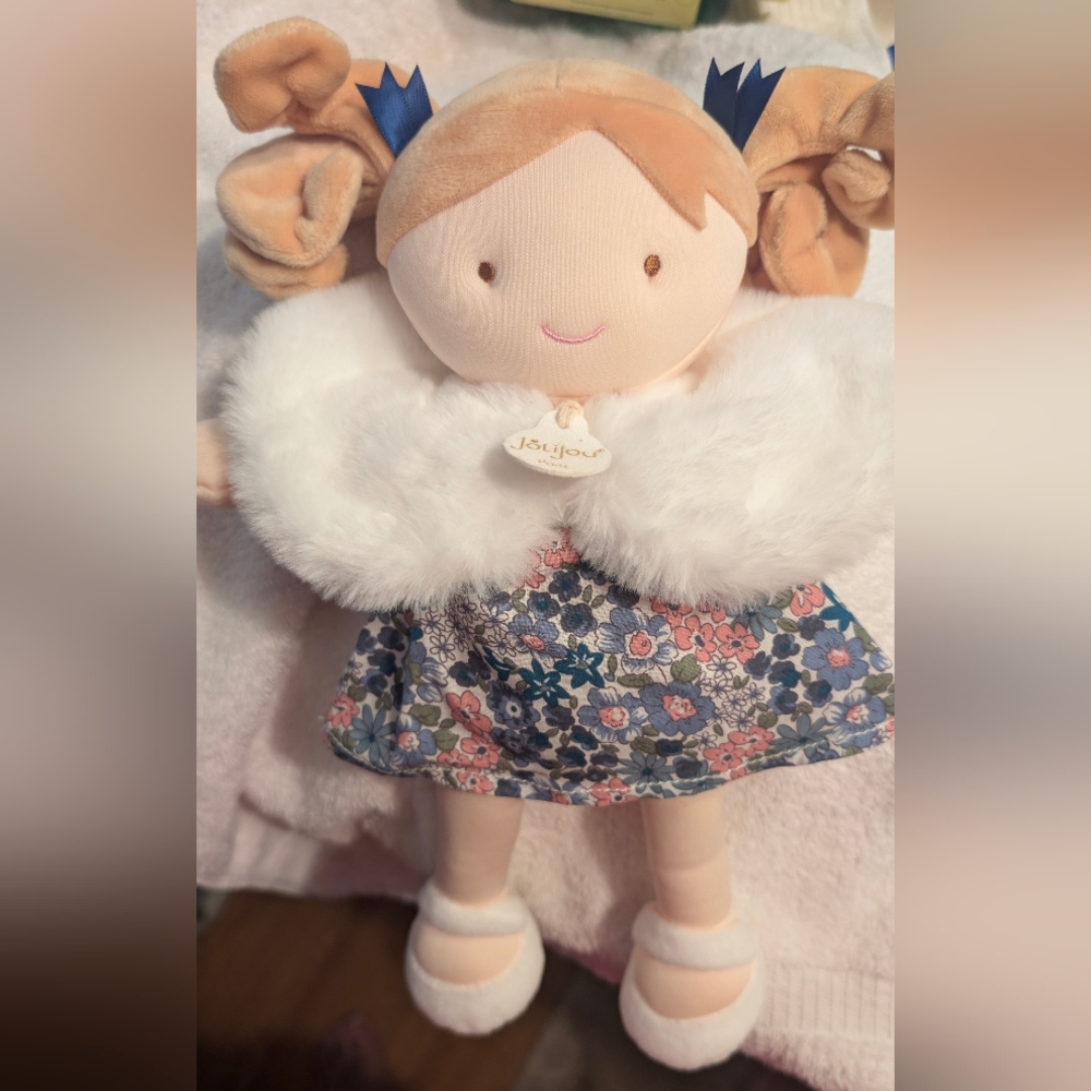 ​Jolijou Paris "Pretty Doll" Plush - Doudou et Compagnie - Blue Floral - Picture 3 of 10